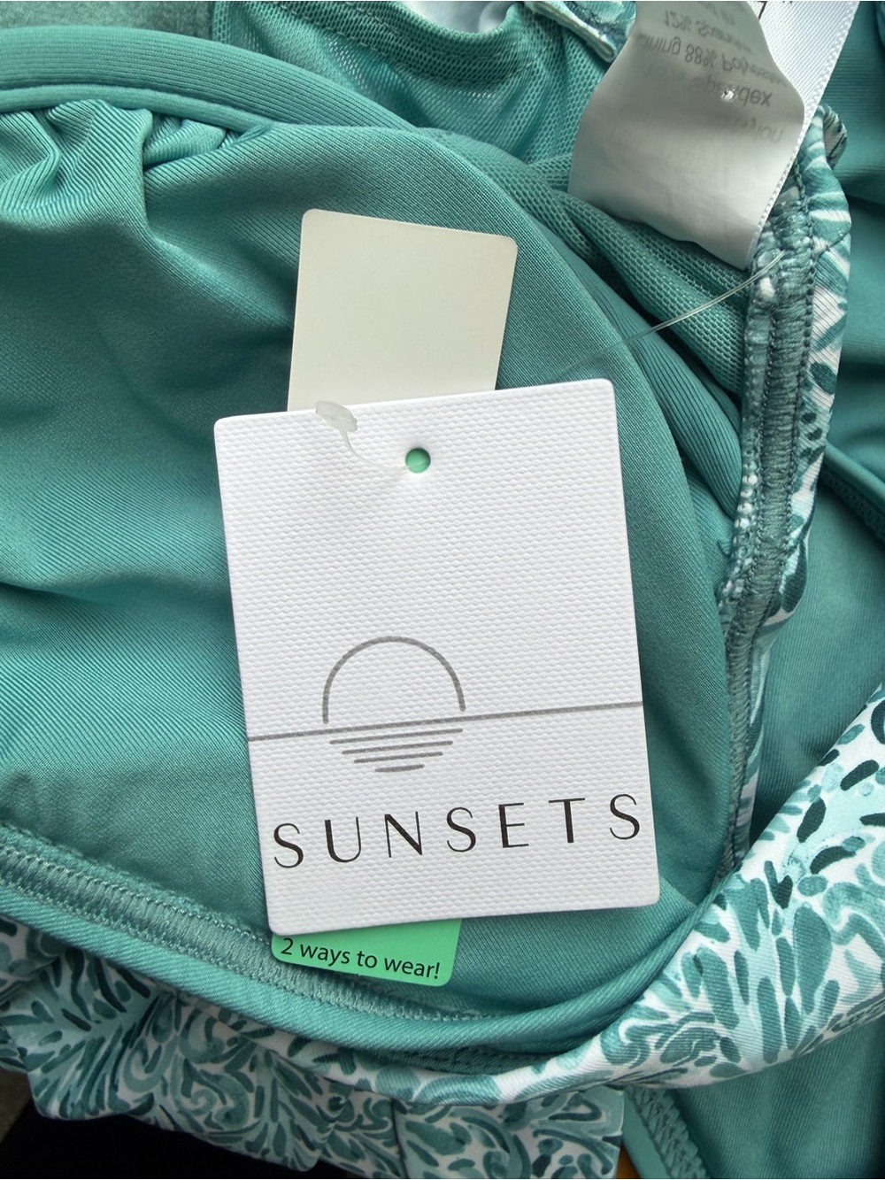 Teal Floral V-Neck Tankini Top and High Waisted Bottom - Picture 8 of 14